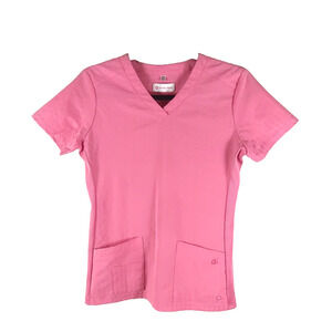White Cross Women's Scrub Top Size X Small Pink Medical Nursing